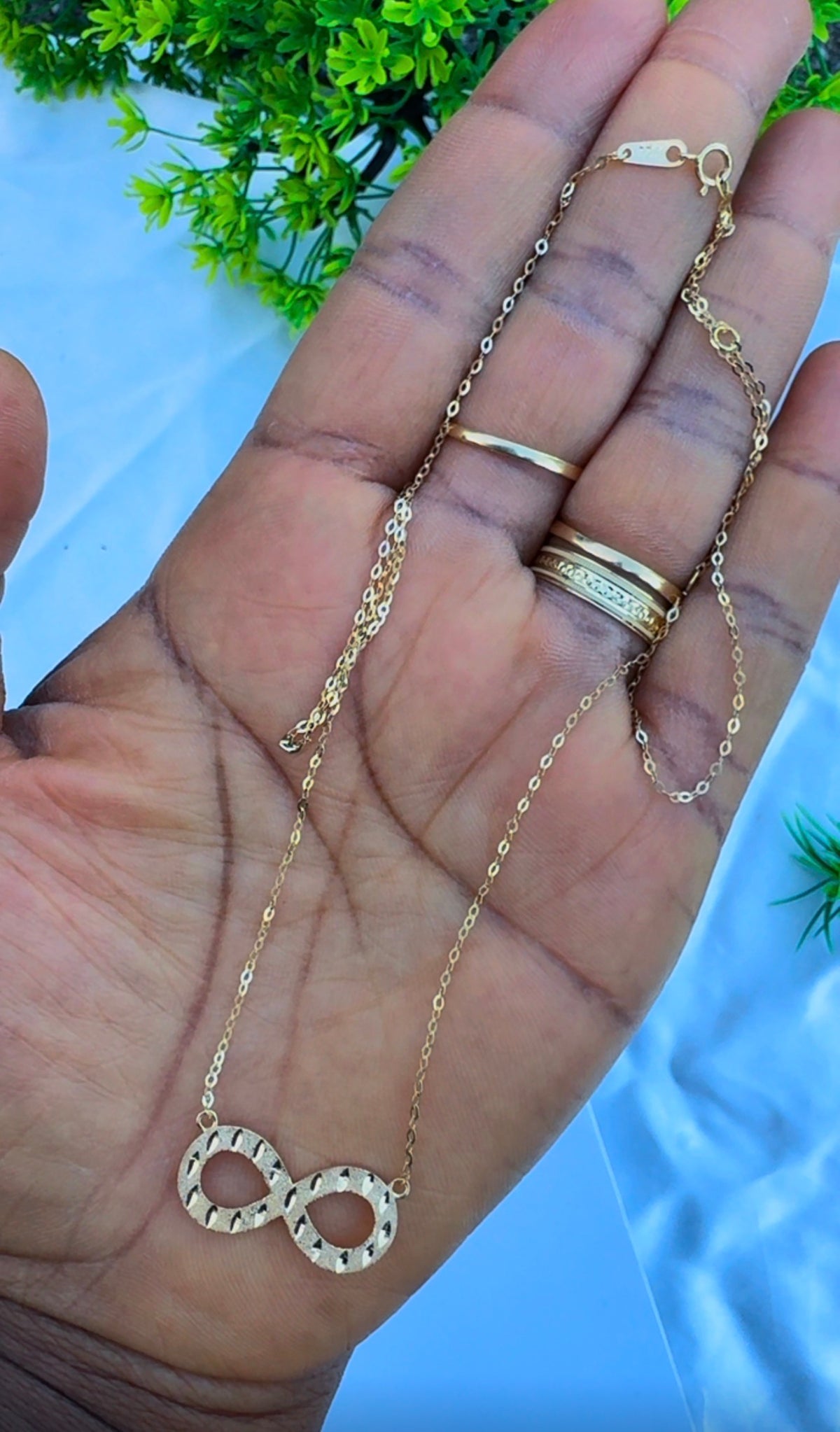 18K Solid Gold Infinity Instant Chain Necklace - 2.0g | 18 Inches