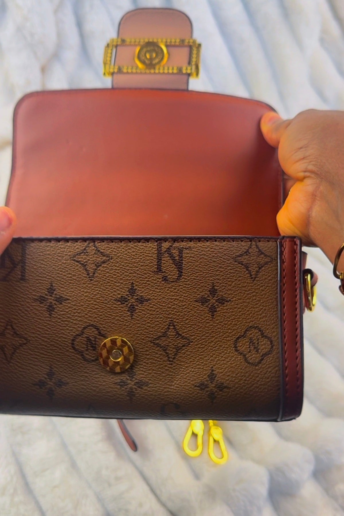 2-Tone Brown Structured Women's Handbag | LARYZ Everyday - 021