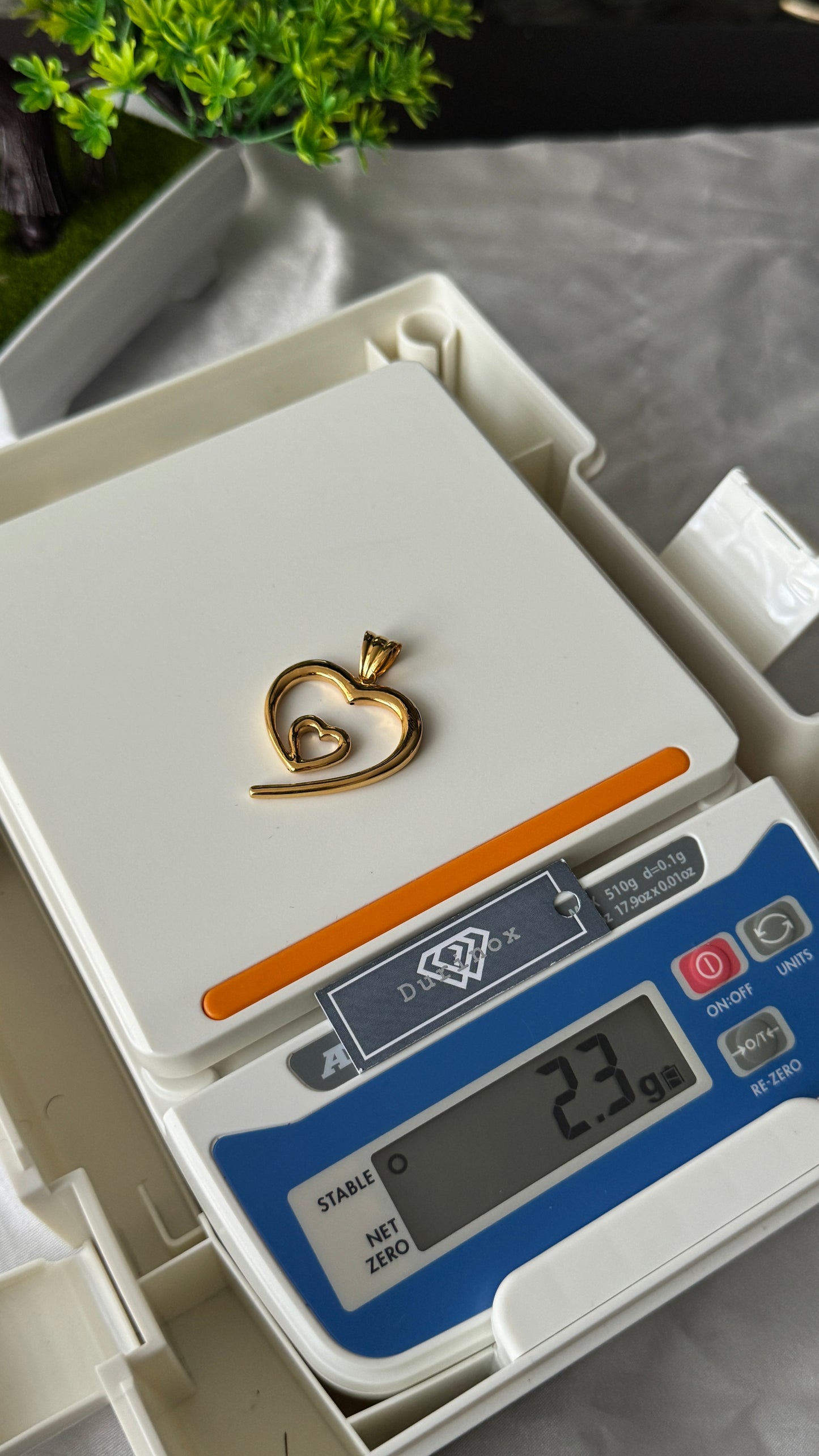 18K Solid Gold Double Heart Pendant (2.4g) | Open Heart-in-Heart Charm⁠ | Yellow & White Gold (Extra)