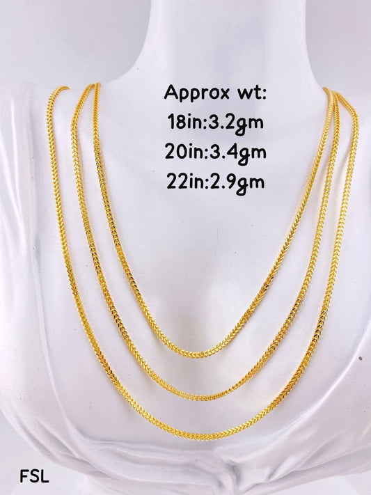 Degaarb 18ct Pure Gold Franco Chain