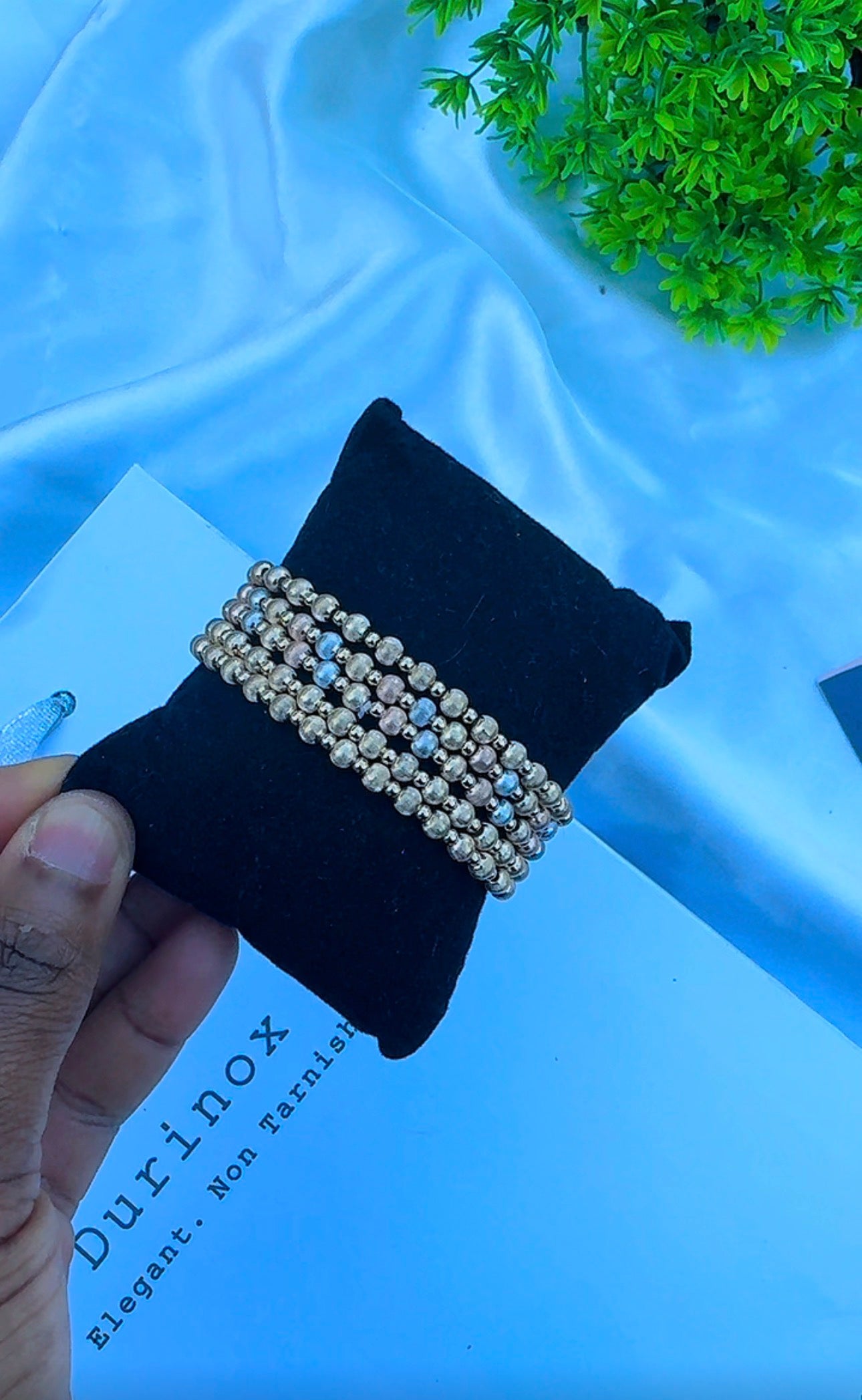 18K Solid Gold Ball Bracelets | Stretchable Bangles | 2.2g (Extra) | Small - Medium Wrist