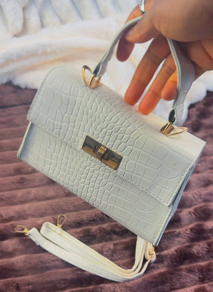 White Structured Women's Handbag | LARYZ Everyday - 056 | Small-Medium