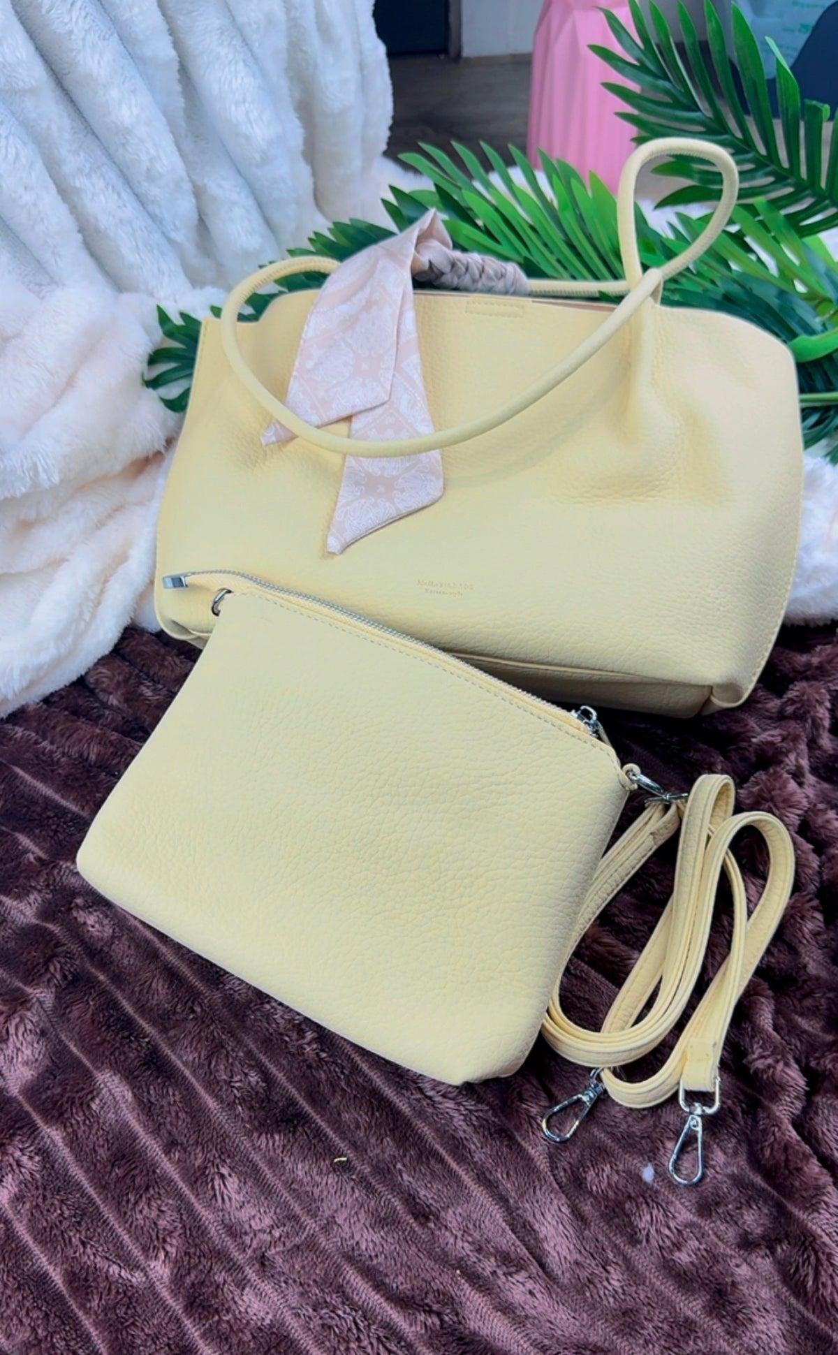 Women’s Off-White Pebbled Leather Dual-Handle 3-in-1 Big Tote Bag | LARYZ Everyday 047 | Big