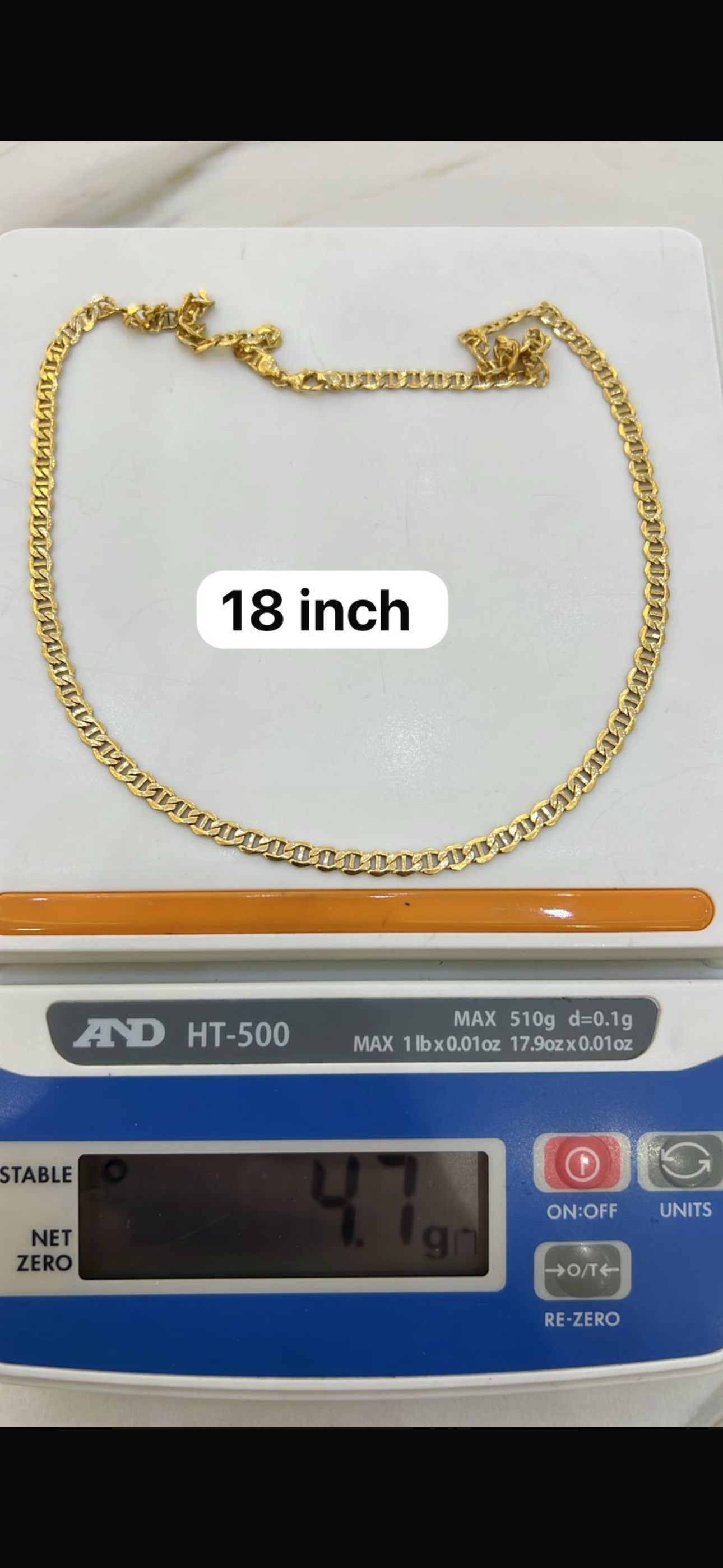 Deegad 18 Karat Real Gold Cuban Link Chain Necklace 18 Inches
