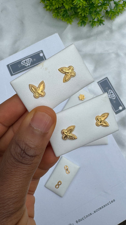18 Karat Solid Gold Screw Stud Earrings