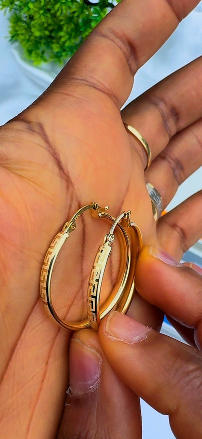 Deger 18 Karat Solid Gold Medium Hoop Earrings (3cm | 30mm)