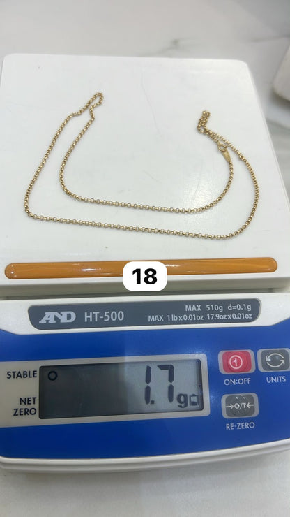 18ct Gold Rolo Chain 18 & 20 Inches