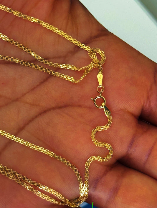 Deglag 18ct Solid Gold Carpet Chain Necklace 18 Inches