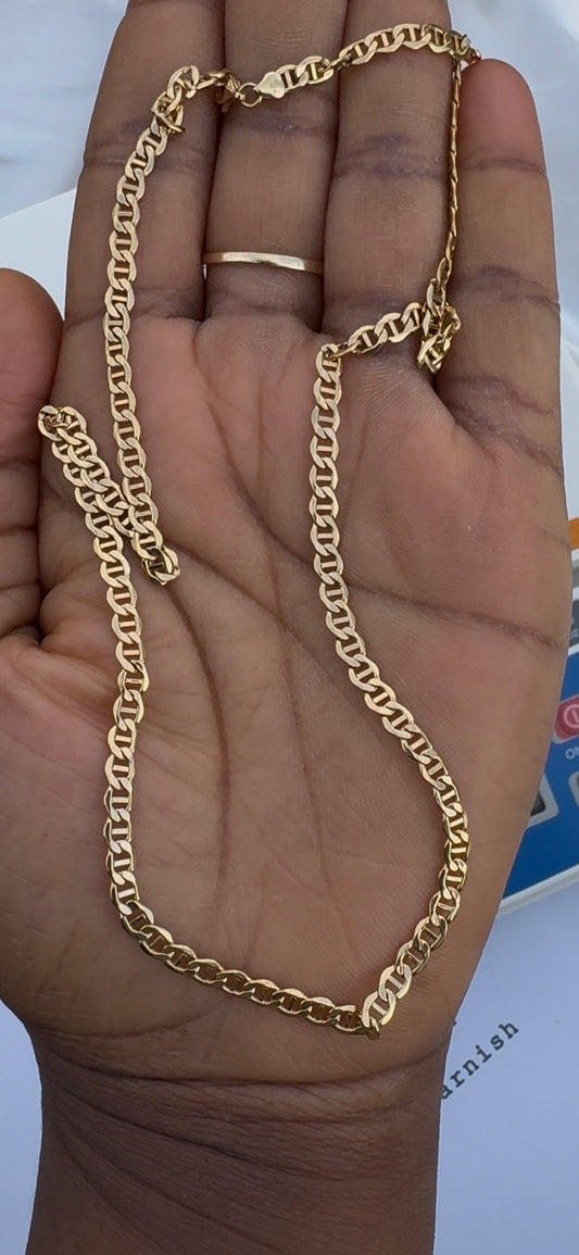 Deegad 18 Karat Real Gold Cuban Link Chain Necklace 18 Inches