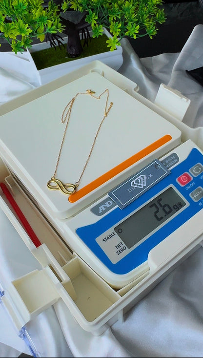 Deglag 18ct Solid Gold Infinity Instant Chain Necklace