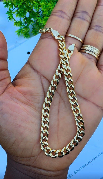 18K Solid Gold Cuban Bracelet – 4.8g - 9 Inches