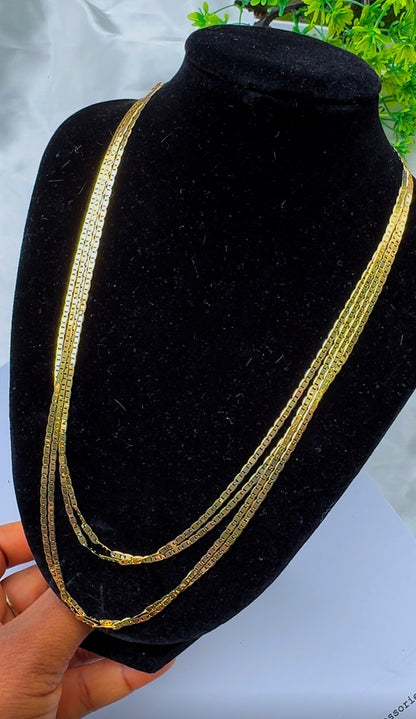 18K Solid Gold Blade Chain | 18”-3.8g | 20”-4.2g
