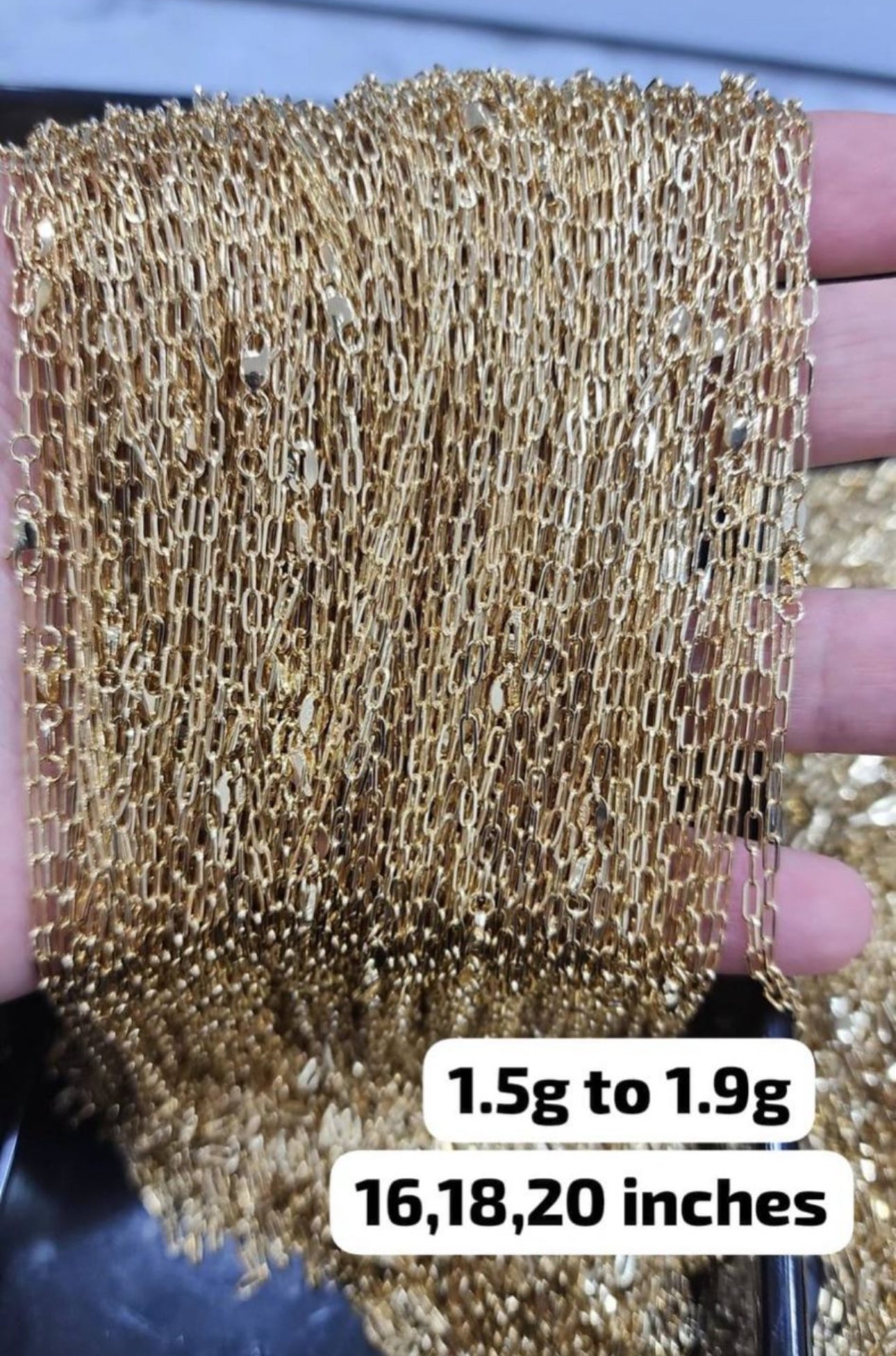 Defad 18K Pure Gold Chain Necklace 18 Inches