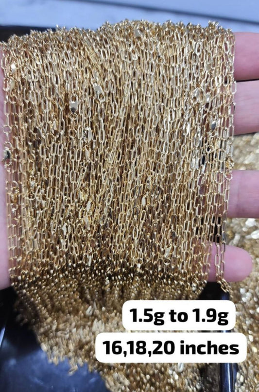 Defad 18K Pure Gold Chain Necklace 18 Inches