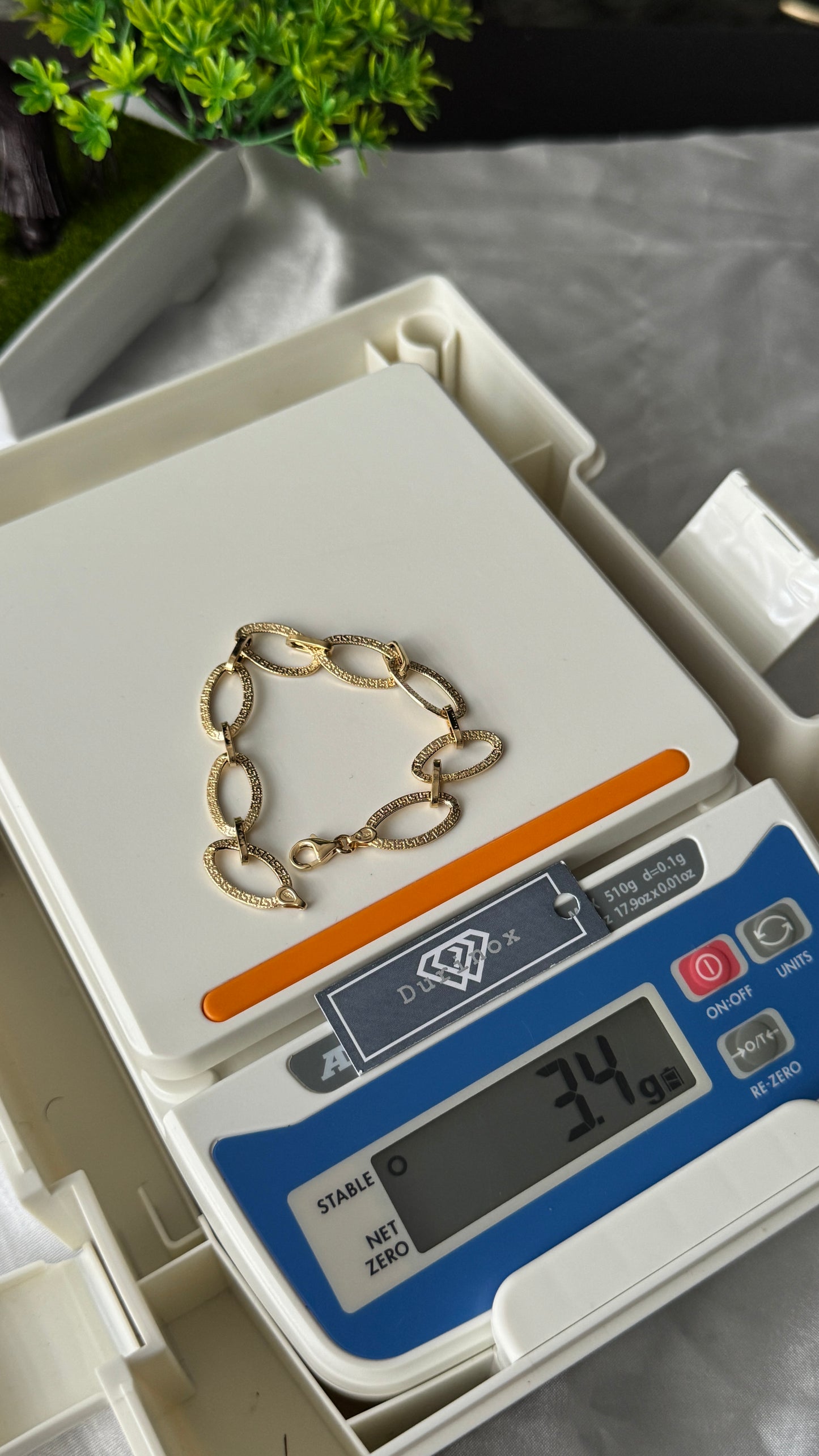 18K Solid Gold Chunky Bracelet | 7.5 Inches | 3.4g (Extra)