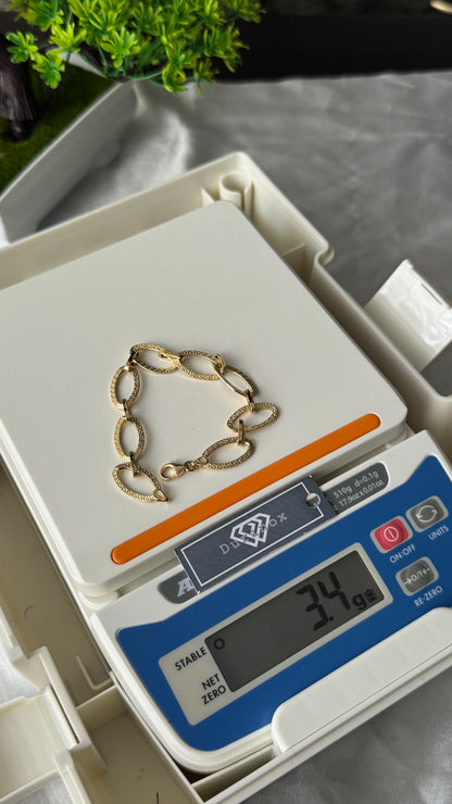18K Solid Gold Chunky Bracelet | 7.5 Inches | 3.4g (Extra)