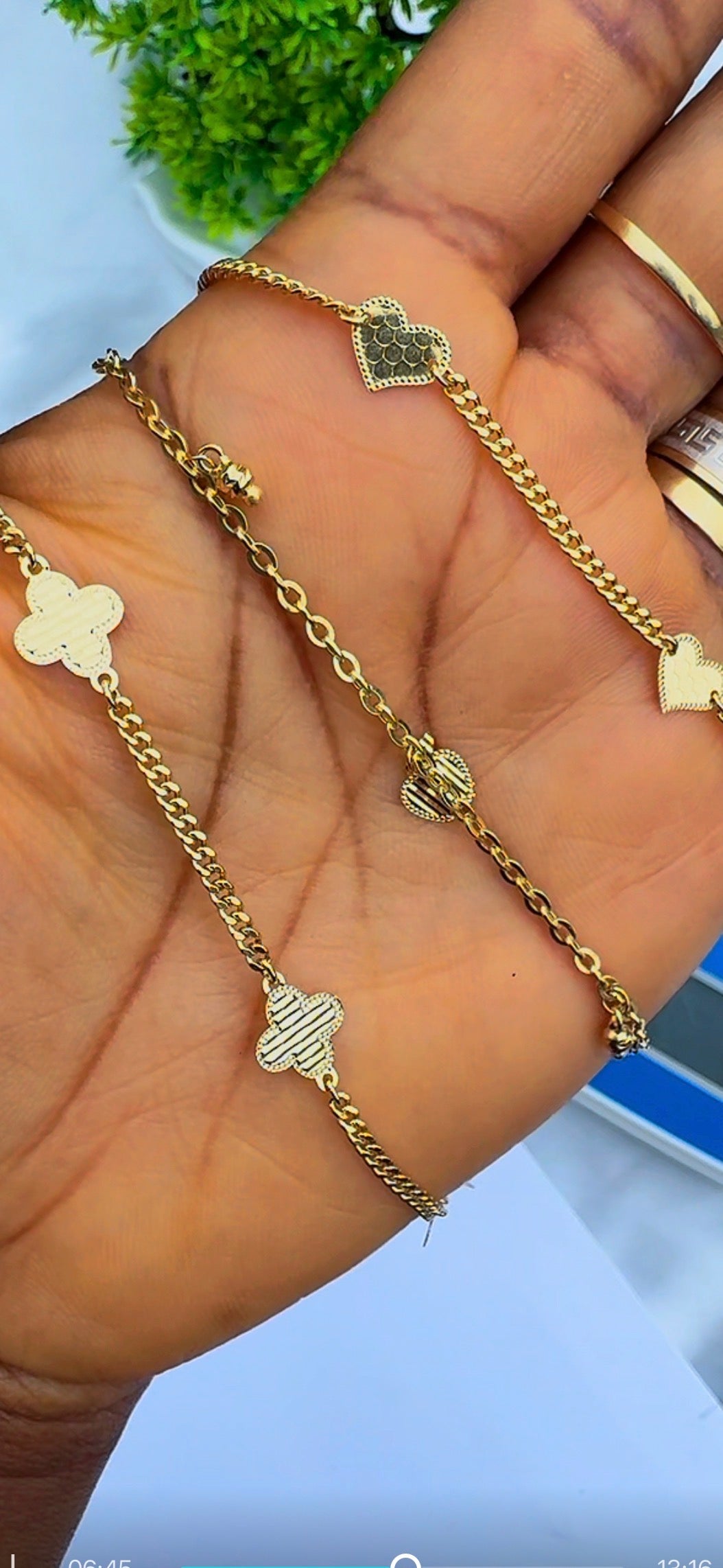Degar 18Karat Pure Gold Anklets 10.5 Inches