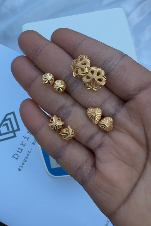 Diigab 21ct Real Gold Stud Earrings