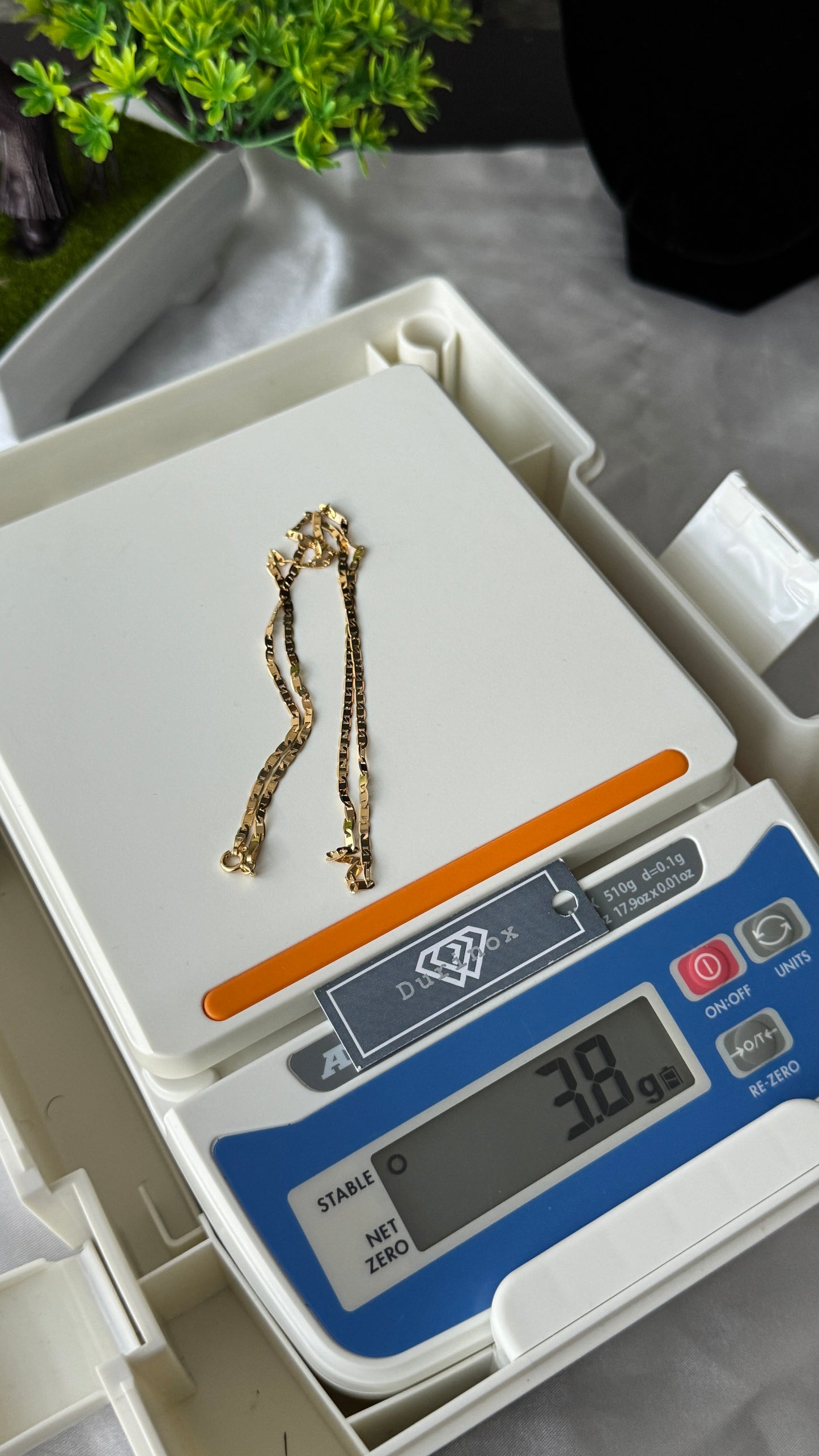 18K Solid Gold Blade Chain | 18”-3.8g | 20”-4.2g
