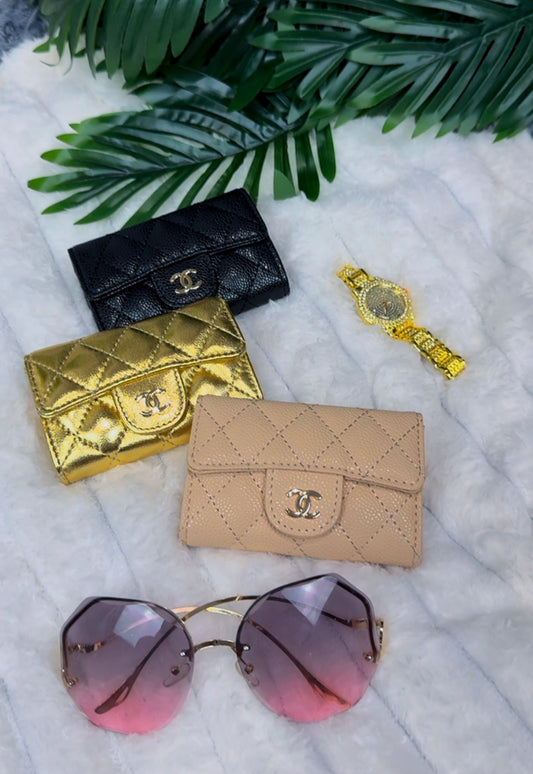 The Convertible Quilted Lambskin Leather Chain Wallet & Crossbody - LASi017 {Very Small}