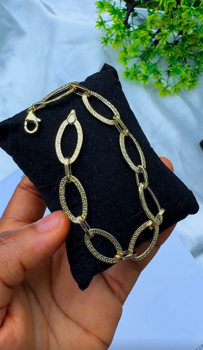 18K Solid Gold Chunky Bracelet | 7.5 Inches | 3.4g (Extra)