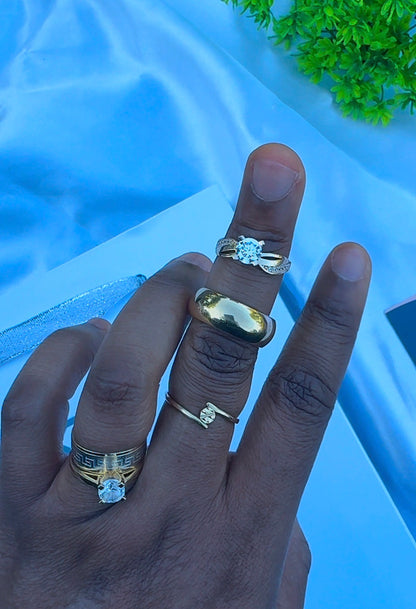 18ct Solid Gold Women Wedding Ring Set Size 7 | 5.3g | Engagement Ring