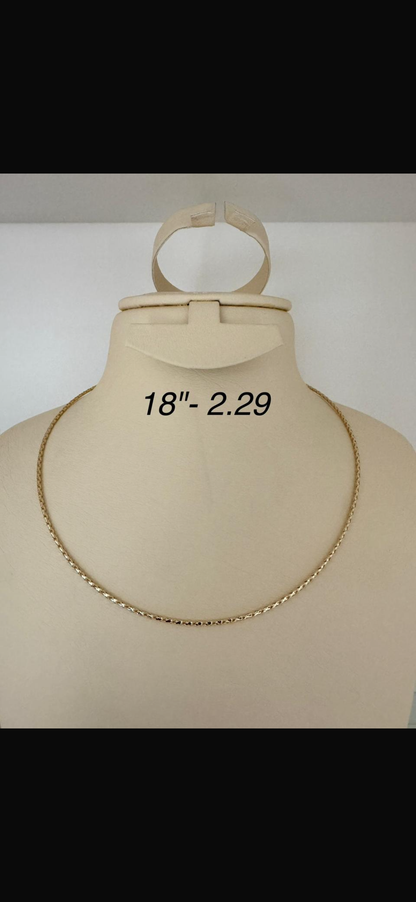 18K Solid Gold Structured Chord Chain Necklace | 2.3g | 18 Inches (Extra)