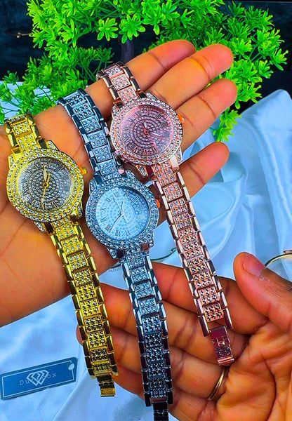Diiddam Quality 2pc Fashion Wristwatch & Bracelet Set Quartz Watches For Women