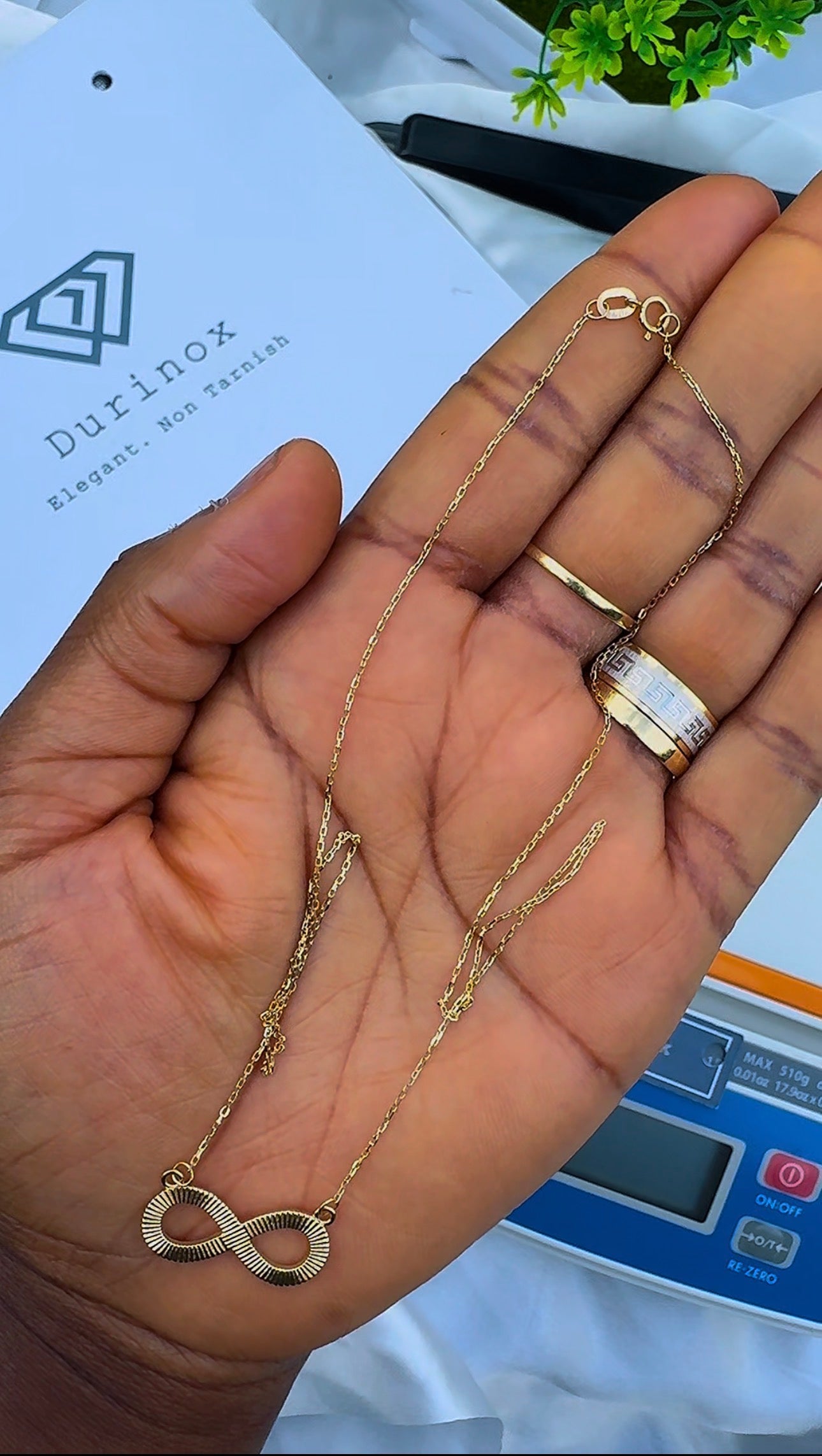 Deglag 18ct Solid Gold Infinity Instant Chain Necklace