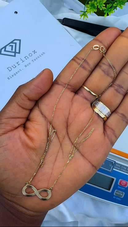 Deglag 18ct Solid Gold Infinity Instant Chain Necklace