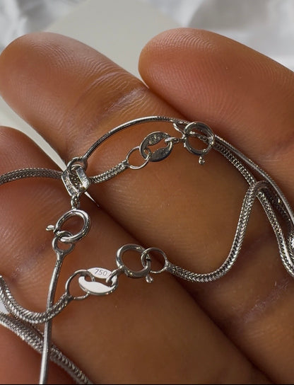 Degaams 18 Karat White Gold Franco Chain Necklace (750)