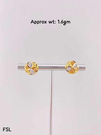 Degems 18ct Real Gold Pin Stud Earrings