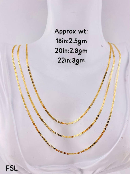 Degac 18Karat Pure Gold Blade Chain