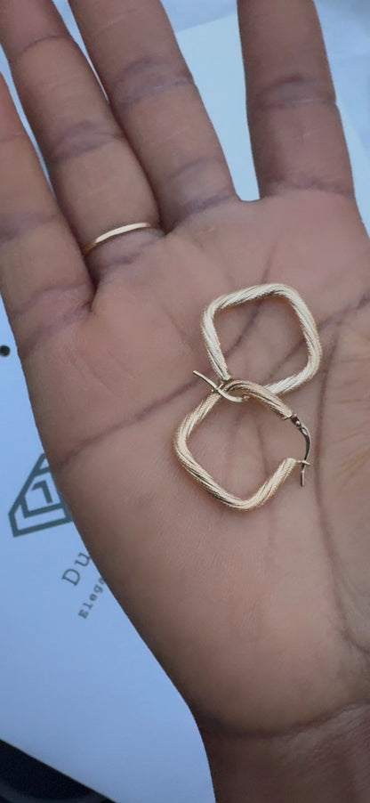 Degans 18Karat Pure Gold Hoop Earrings
