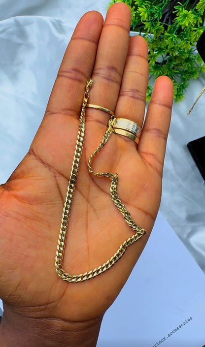 18K Solid Gold Cuban Anklet | 10 Inches | 3.4g