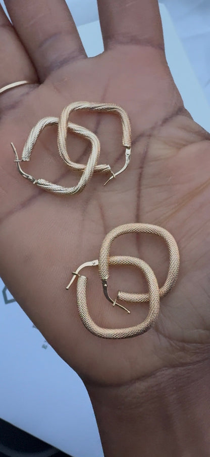 Degans 18Karat Pure Gold Hoop Earrings