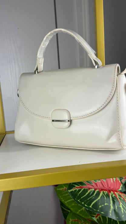 White Structured Women's Handbag | LARYZ Everyday - 019 | Small-Medium