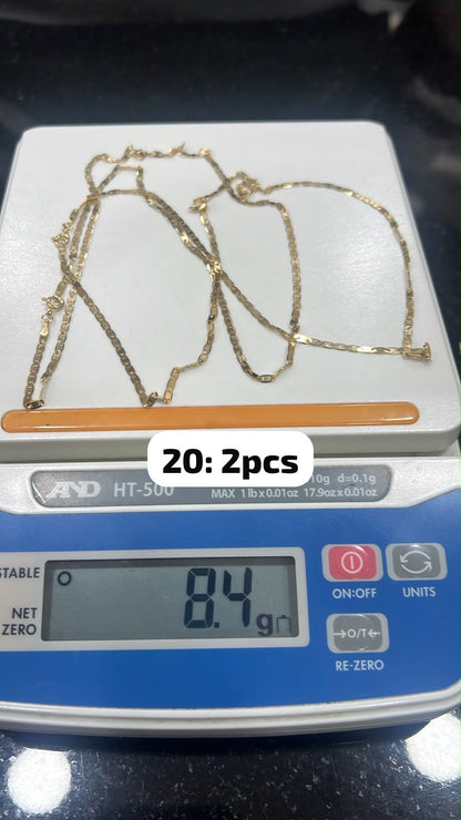 18K Solid Gold Blade Chain | 18”-3.8g | 20”-4.2g