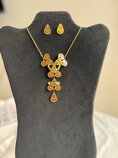 Order the Dijja Super Double Electroplated Stainless Steel Bold Jewellery Set