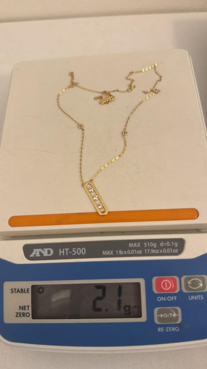 Defar 18ct Solid Gold Instant Chain Necklace 16.5+1 Inches