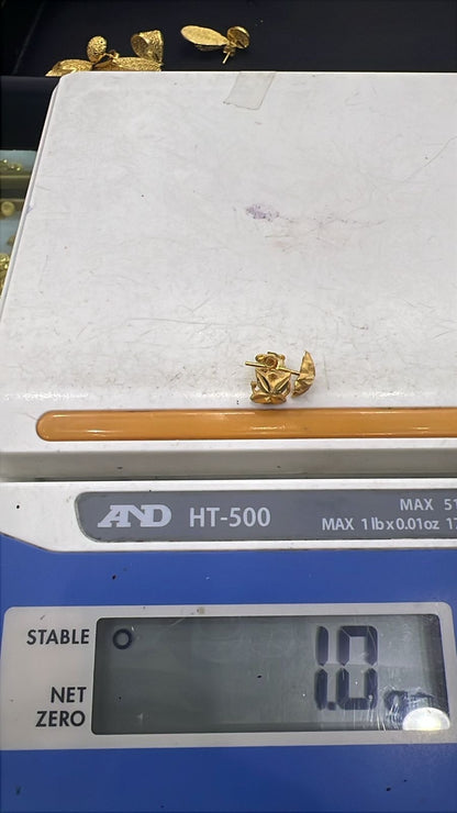 Diigab 21ct Real Gold Stud Earrings