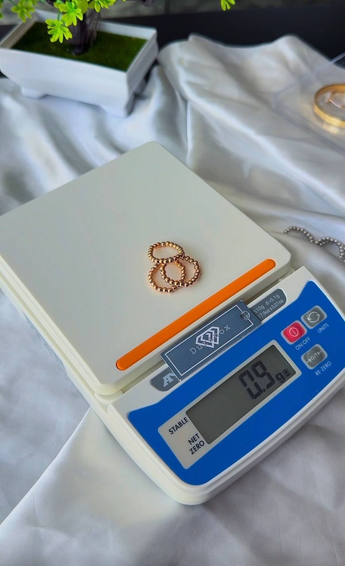 18ct Real Gold Stretchable Ball Rings | Shiny (Extra)