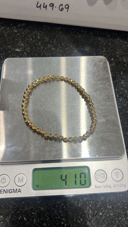18ct Real Gold Diamond Cut Ball Bracelets | Stretchable Bangles