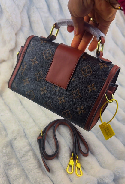 2-Tone Brown Structured Women's Handbag | LARYZ Everyday - 021