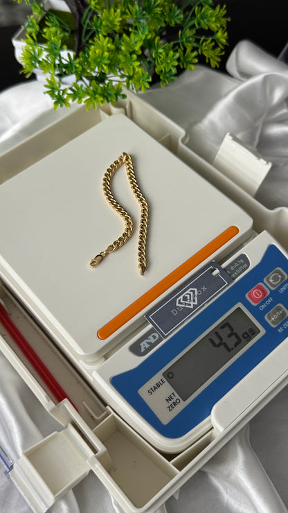 Durab 18ct Solid Gold Cuban Bracelet 7.5 Inches