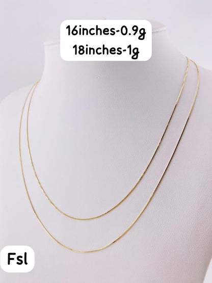 18ct Solid Gold Chain Necklace 16 & 18 Inches | Tiny Lightweight