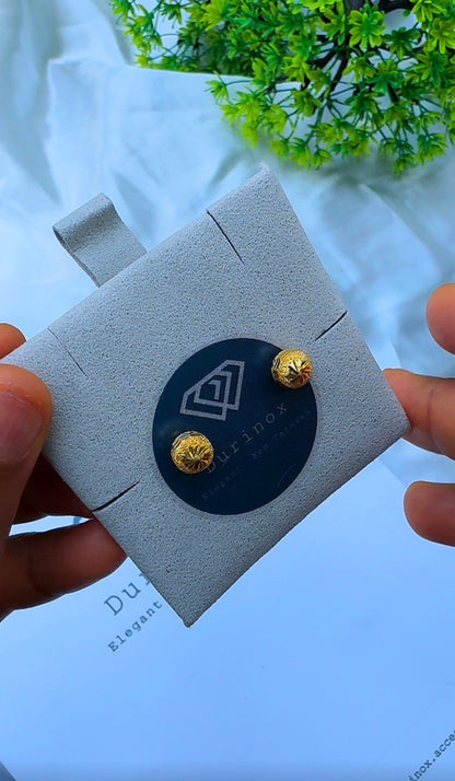 21 Karat Solid Gold Ball Stud Earrings | 1.8g & 2.0g | 3 Different Designs