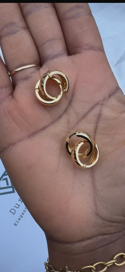 Diigadd 18ct Solid Gold Hoop Earrings