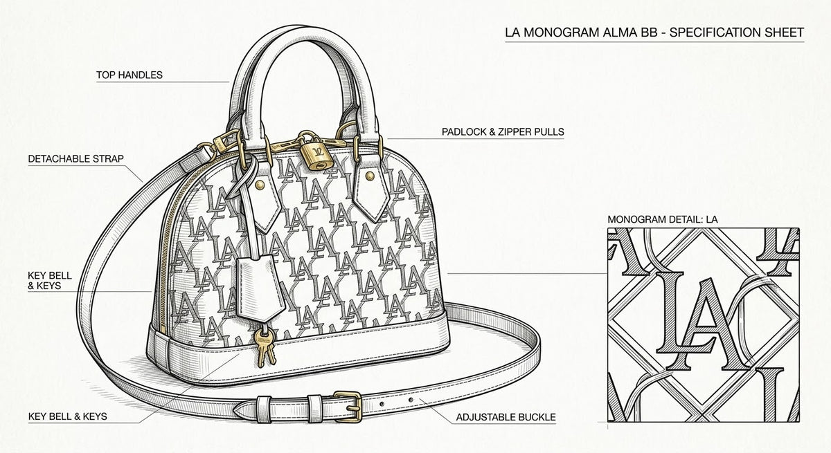 Monogram Dome Bag, Interlocking Monogram, Monogram Handbag - LASi005