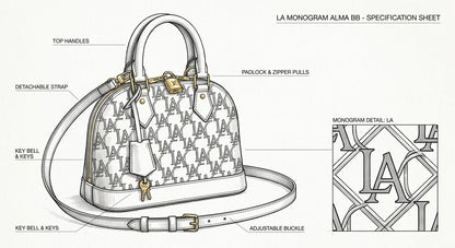 Monogram Dome Bag, Interlocking Monogram, Monogram Handbag - LASi005